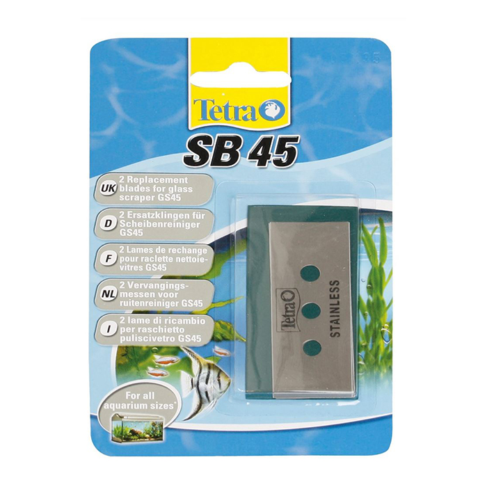 Tetra Lamette di ricambio in acciaio inox per il puliscivetro GS45 2Pz