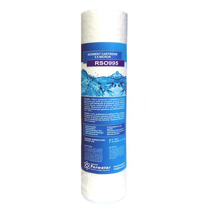 Forwater RSO995 Cartuccia sedimenti 0,5 mcr antibatterica per bicchieri da 10&quot; per impianti osmosi