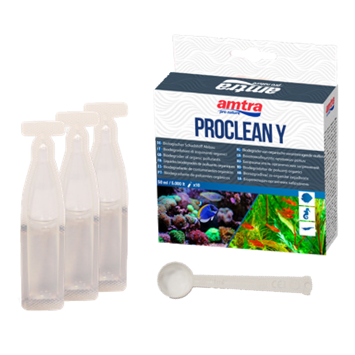 Amtra Proclean Y Batteri ed Enzimi Eterotrofi per ridurre ridurre Nitrati (NO3) e Fosfati (PO4) 20 fiale