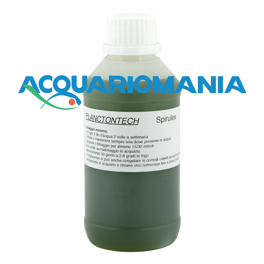 Planctontech Spirulex Fitoplancton Vivo con Spirulina Super Forte e aminoacidi in bottiglietta 1 Litro