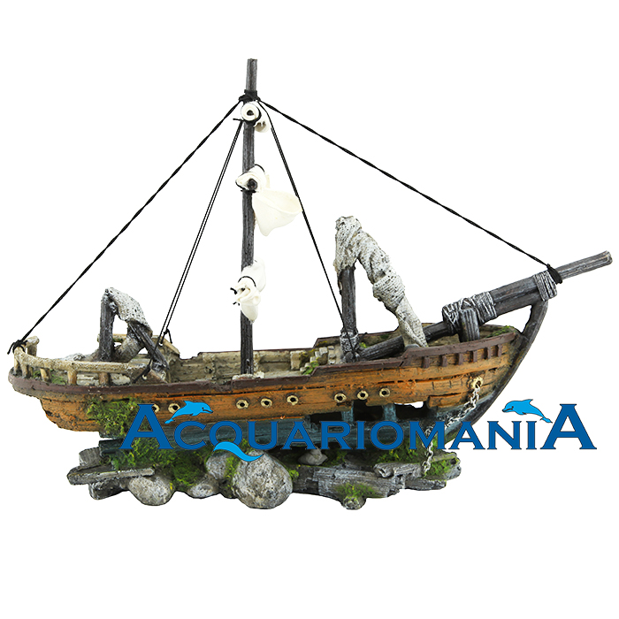 Amtra Veliero su Rocce 41x12.5x29h cm