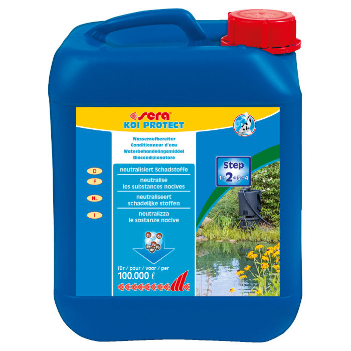 Sera Koi Protect Neutralizza le sostanze nocive nel laghetto 5000 ml per 100.000 l