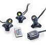 Pontec PondoStar LED RGBW Set 3 faretti sommergibili per laghetto 5W con telecomando